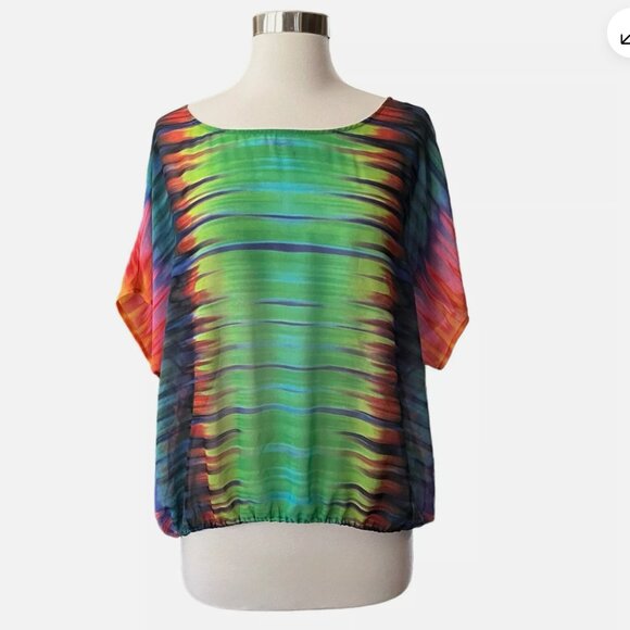 Vince Camuto Sheer Tie Dye Top Size L D Sheer Tie Dye Top Size 3X NEW WITH TAG! - Picture 6 of 7
